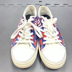 NY Giants Canvas Sneakers Size 9 Blue & Red Low-Top Lace-Up Shoes